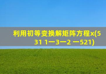 利用初等变换解矩阵方程x(531 1一3一2 一521)